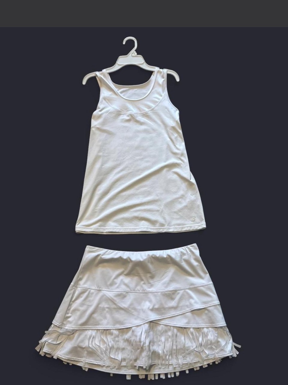 Lucky in Love White Activewear Skirt Set